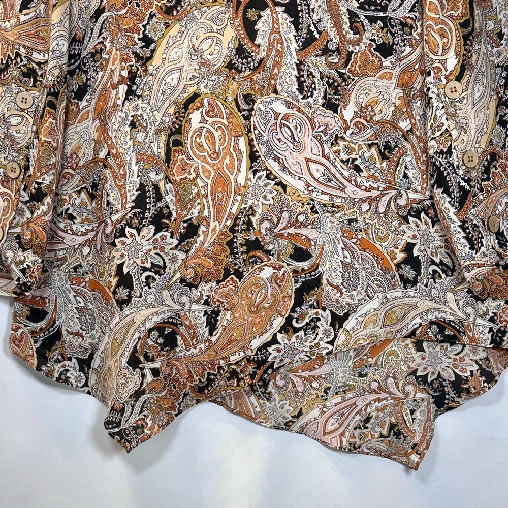 Cato Paisley Print Women's Top Diagonal High-Low Size XL - Picture 3 of 8